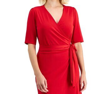 NWT H&M Solid Red Wrap Dress | Size S